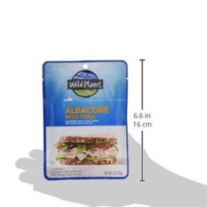 Wild Planet Wild Albacore Tuna, Sea Salt, Sustainably Wild-Caught, Kosher, Gluten Free, Keto and Paleo, 3rd Party Mercury Tested, 3 Ounce Pouch (Pack of 1)