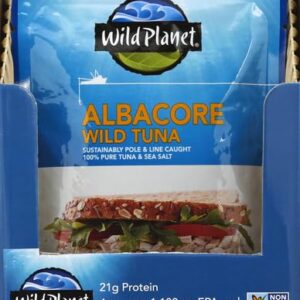 Wild Planet Wild Albacore Tuna, Sea Salt, Sustainably Wild-Caught, Kosher, Gluten Free, Keto and Paleo, 3rd Party Mercury Tested, 3 Ounce Pouch (Pack of 1)