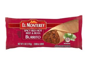 ruiz el monterey spicy red hot beef and bean burrito, 5 ounce -- 24 per case.