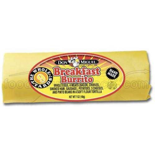 Don Miguel Whole 9 Yard Breakfast Burrito, 7 Ounce -- 12 per case.