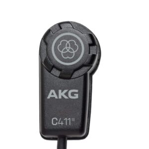 akg pro audio c411 pp high-performance miniature condenser vibration pickup for stringed instruments with mpav standard xlr connector black