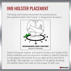 Galco KT428B Kingtuk Inside The Waistband Gun Holster for HK USP Compact 45, Right, Black