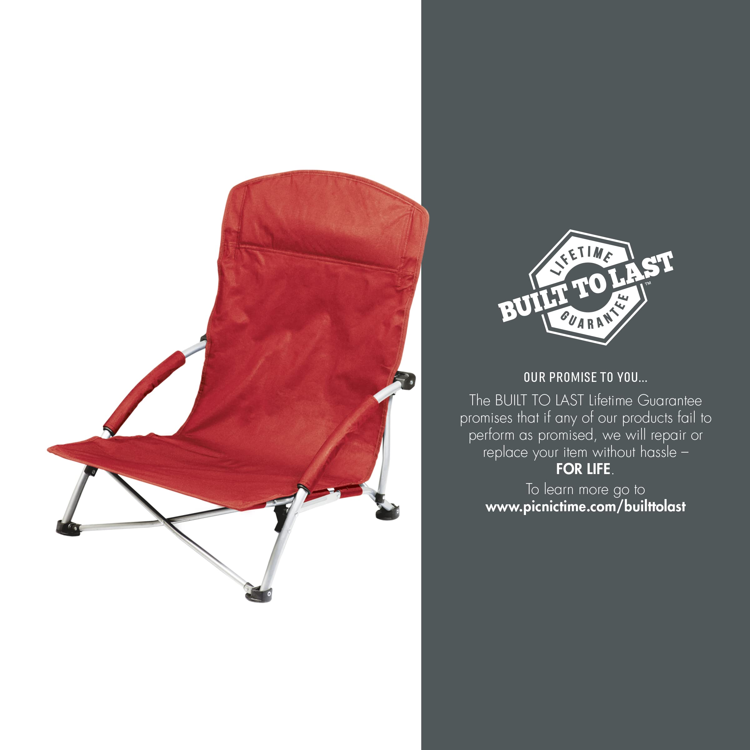 ONIVA - A Picnic Time Brand - Tranquility Beach Chair With Carry Bag - Low Beach Chair