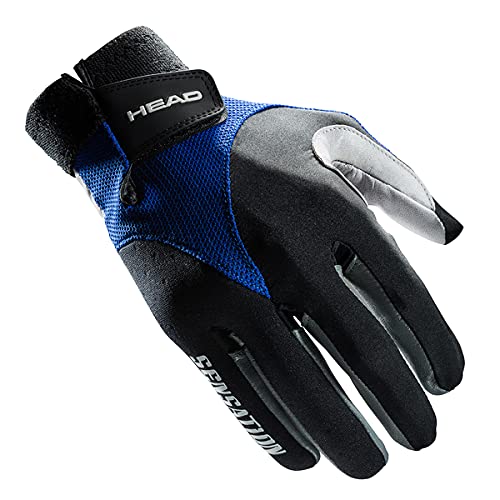 HEAD Leather Racquetball Glove - Sensation Lightweight Breathable Glove for Right & Left Hand - Royal/Black, Right - Medium