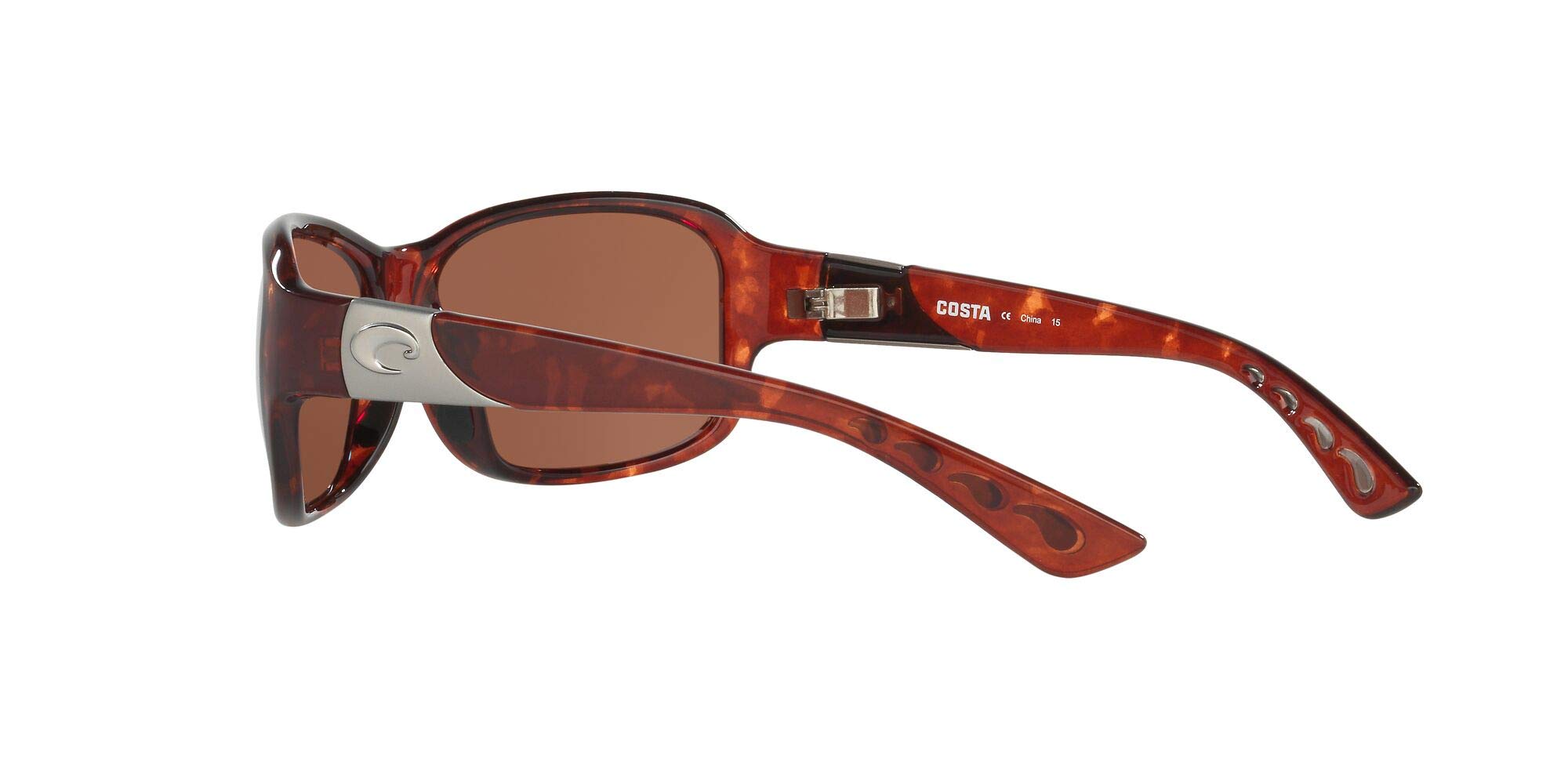 Costa Del Mar Womens Inlet Rectangular Sunglasses, Tortoise/Copper Polarized-580P, 58 mm