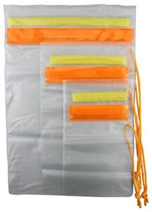 se set of 3 waterproof plastic pouches with hook and loop closure - tp126-3