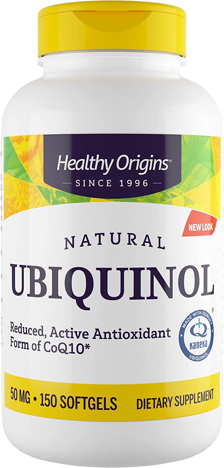 Healthy Origins Ubiquinol (Active form of CoQ10), 50 mg - Activated Form of CoQ10 - Kaneka Ubiquinol Supplements for Heart Health & Antioxidant Support - Gluten-Free & Non-GMO - 150 Softgels