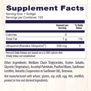 Healthy Origins Ubiquinol (Active form of CoQ10), 200 mg - Activated Form of CoQ10 - Kaneka Ubiquinol Supplements for Heart Health & Antioxidant Support - Gluten-Free & Non-GMO - 150 Softgels