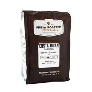 fresh roasted coffee, costa rican tarrazu, 5 lb (80 oz), medium roast, kosher, whole bean