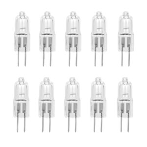 10 pack crystal clear lense 10 watt ac dc 12v capsule t3 light bulb replacement jc g4 2 pin base halogen kitchen table pendant lamp 12 volt 10w bi-pin warm clear bright white landscape desk lighting