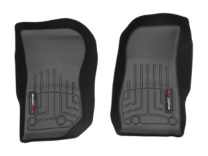 weathertech custom fit floorliners for jeep wrangler jk 2-door, wrangler unlimited 4-door, wrangler jk unlimited 4-door, wrangler 2-door - 1st row (445731), black