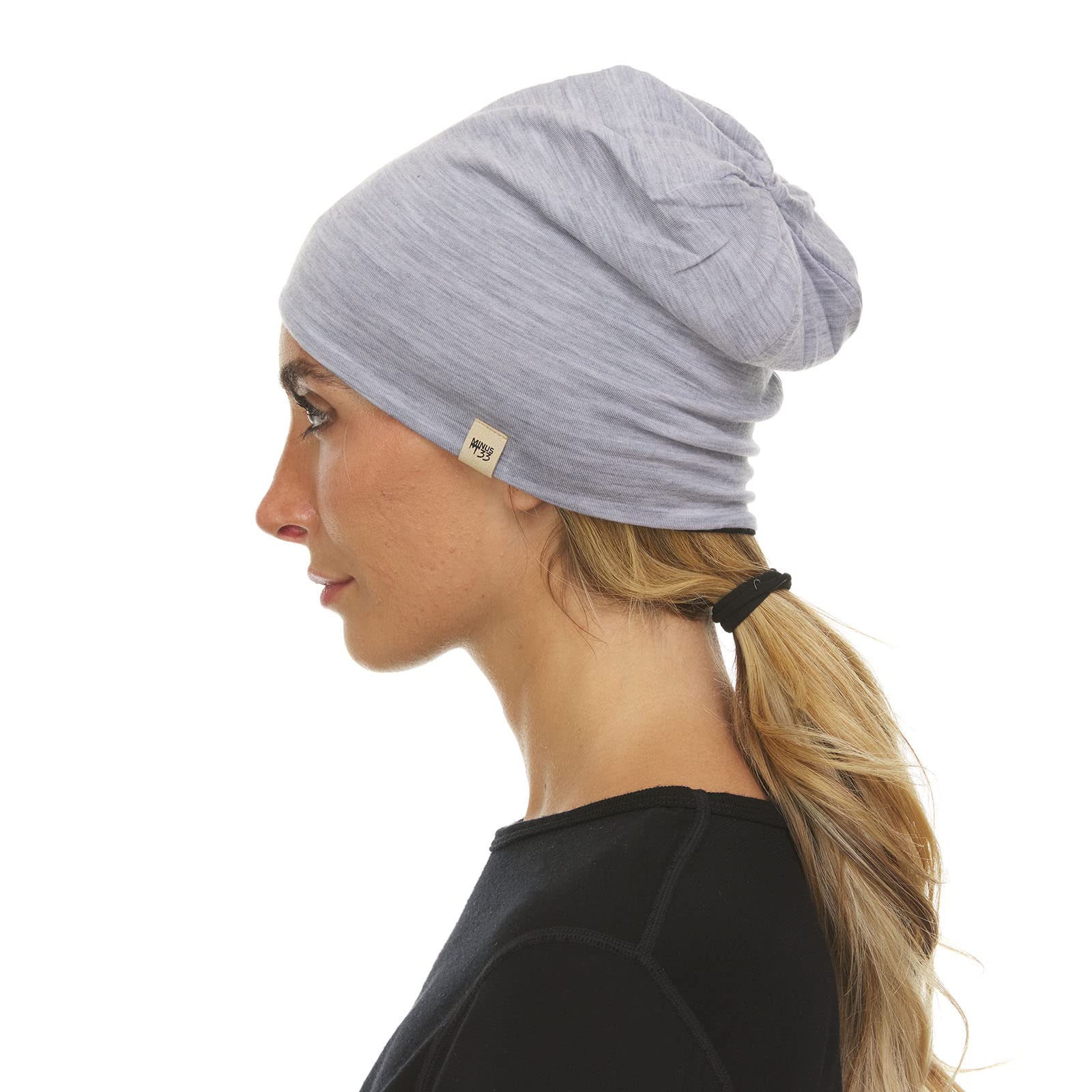 Minus33 Merino Wool Micro Weight Reversible Beanie Ash Gray/Black One Size