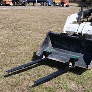 Titan Attachments Heavy-Duty 60" Clamp-on Pallet Forks, 47" x 4" Fork Length, Rated 6,000 LB, Easy to Install on Loader or Skid Steer Bucket