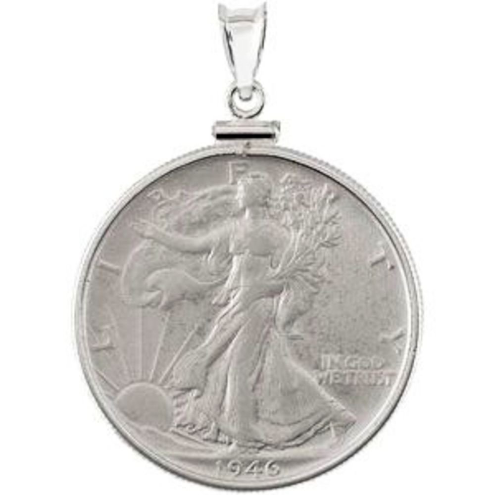 Bonyak Jewelry Sterling Silver Walking Liberty 1/2 Dollar Coin Pendant