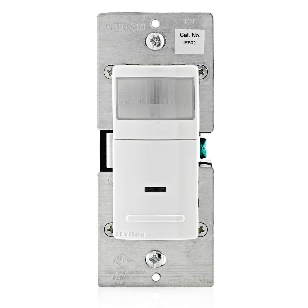 Leviton IPS02-1LW Decora Motion Sensor In-Wall Switch, Auto-On, 2.5A, Single Pole, White