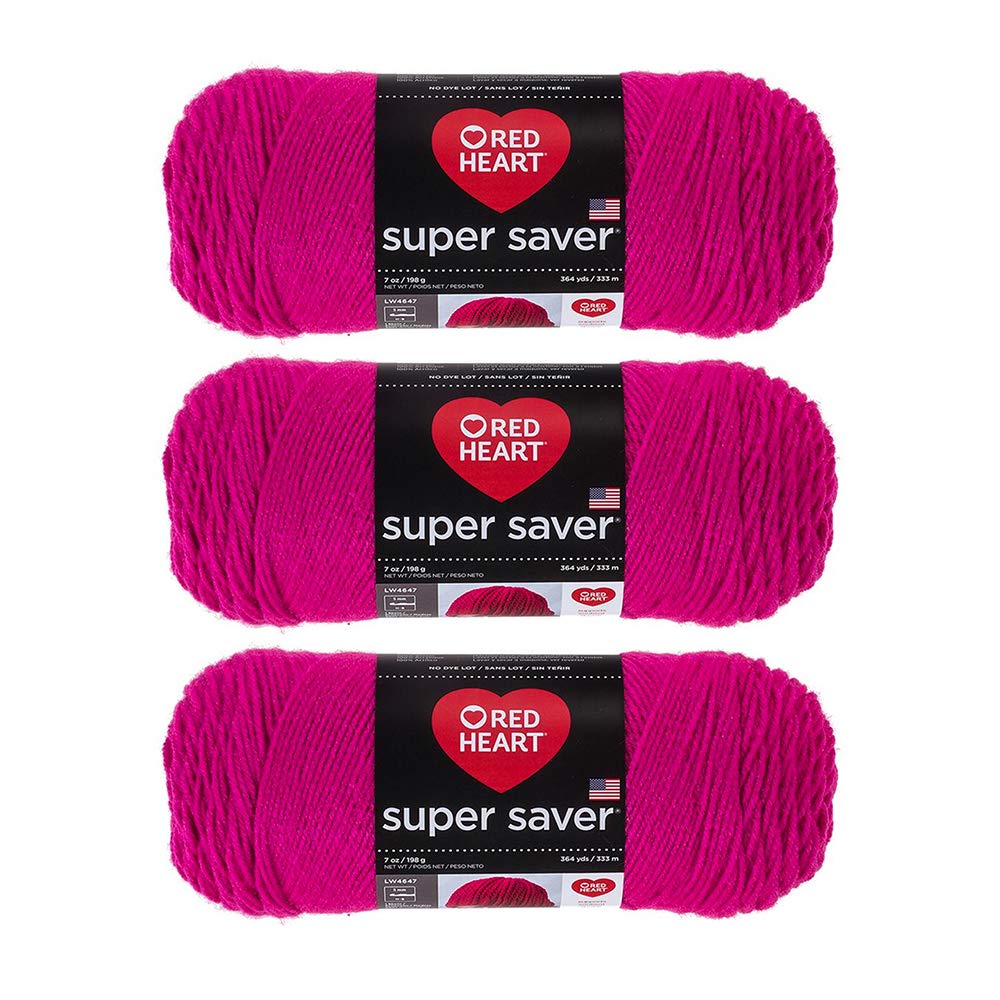 Red Heart E300-718 Red Heart Super Saver Yarn - Shocking Pink