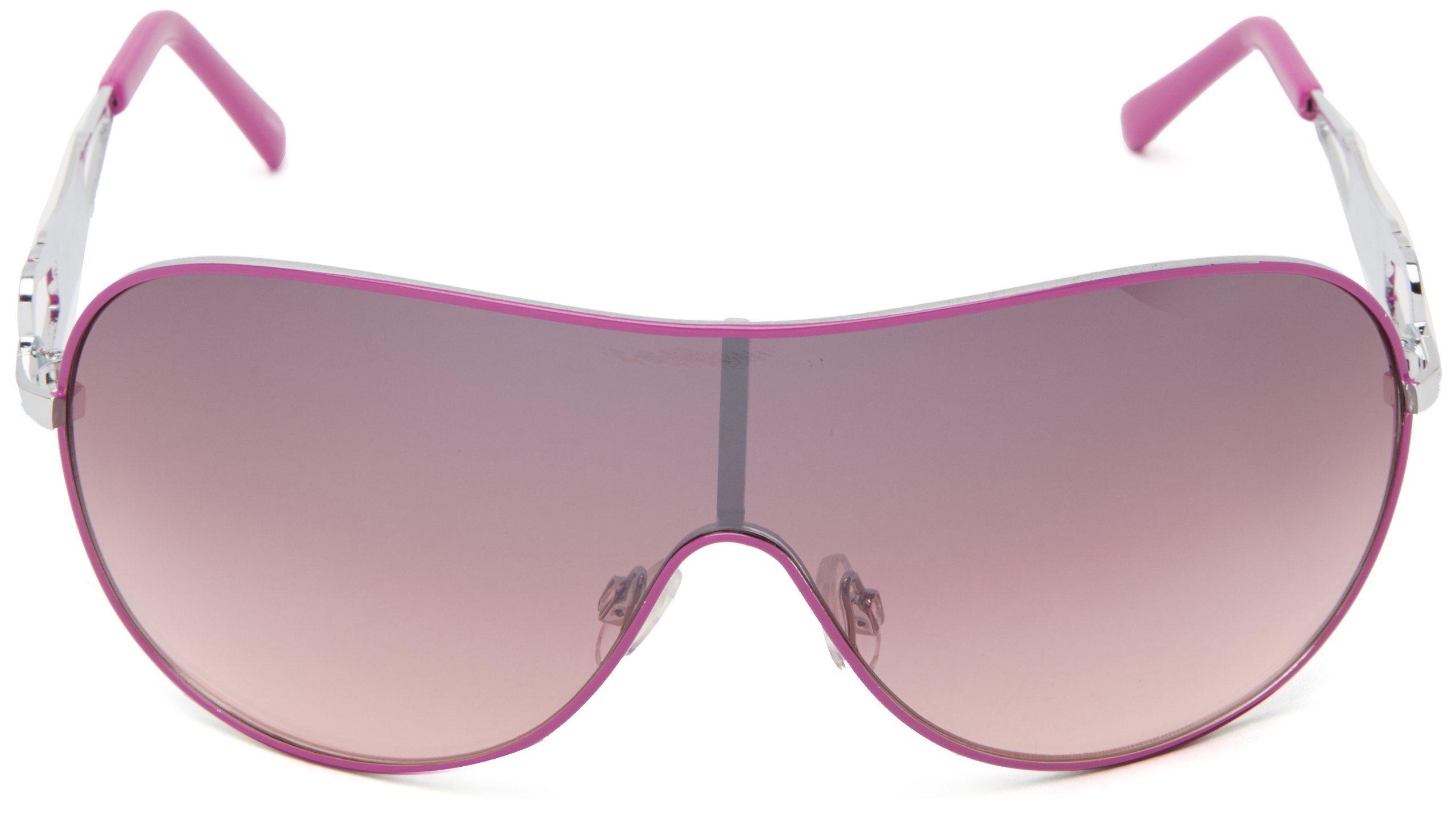 Rocawear Women's R452 Metal UV Protective Vented Temple Shield Sunglasses Gifts for Women with Flair 65 mm, Silver & Pink, mm US