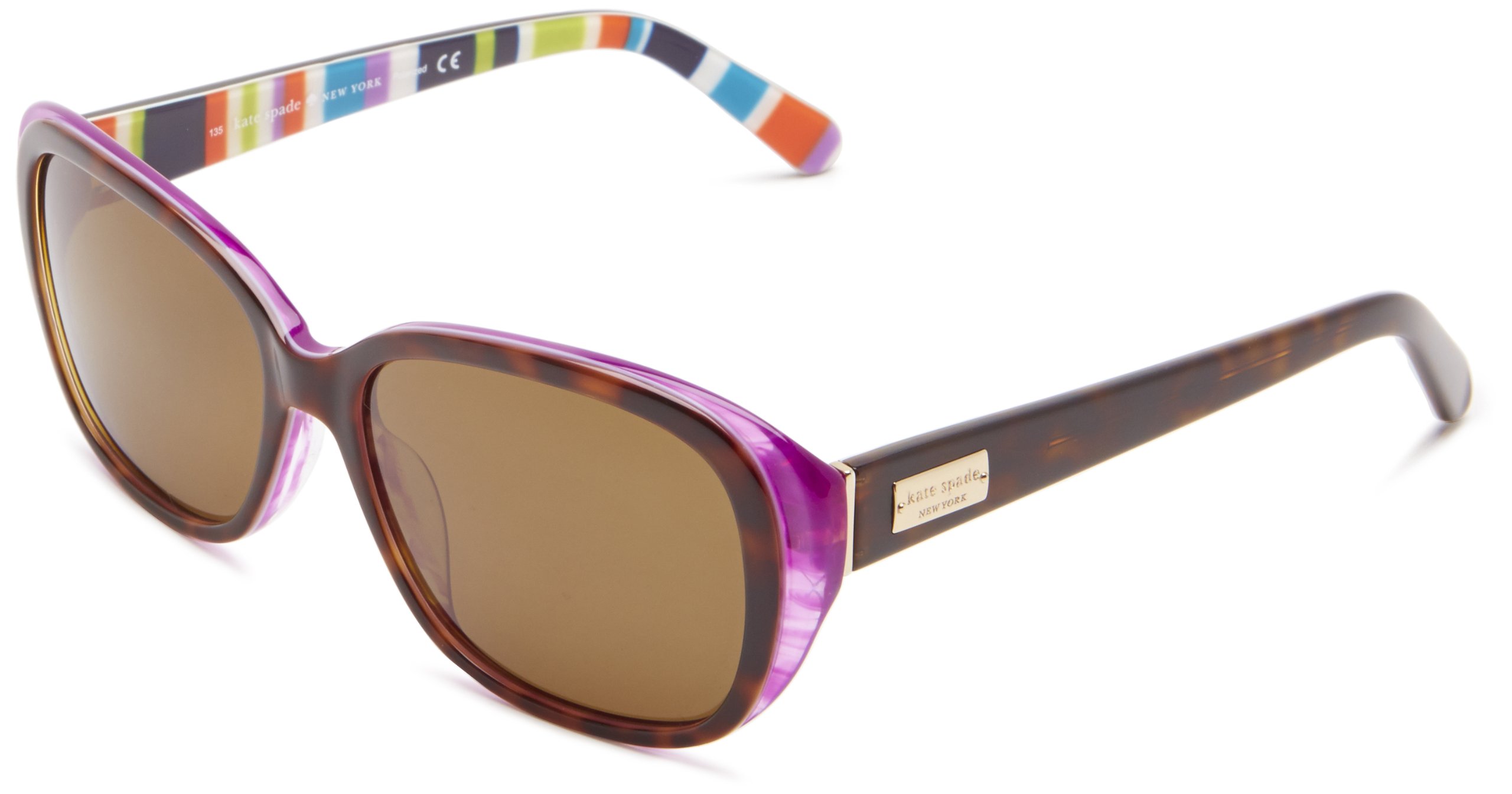 Kate Spade New York Hilde - Polarized Tortoise Purple/Dark Brown Polarized One Size