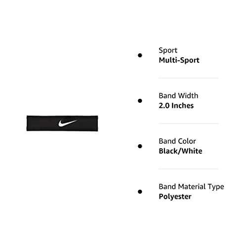 Nike Speed Performance Headband(Black/White, Osfm)