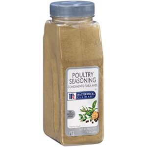 mccormick culinary poultry seasoning, 12 oz - one 12 ounce container of poultry seasoning spice with no msg for chicken turkey, stuffing and casserole recipes