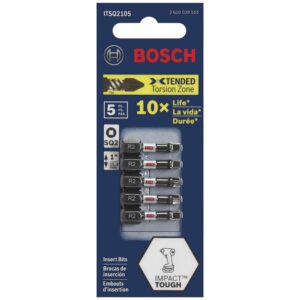 BOSCH ITSQ2102 2-Pack 1 In. Square #2 Impact Tough Screwdriving Insert Bits