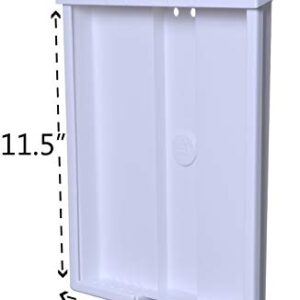 Set of 6, Outdoor Literature Dispenser for 8.25 x 11 Pamphlets with Clear Front Panel, Hinged Top Lid, Semi-Waterproof Brochure Holder for Wall Mount - Plastic, White