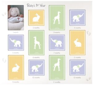 malden international designs baby's 1st year wall collage picture frame, 12 option, 6-4x6 & 6-4x4, white