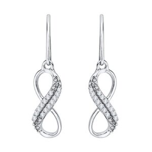 Diamond Infinity Dangle Earrings in Sterling Silver (1/10 cttw, J-K, SI2-I1)