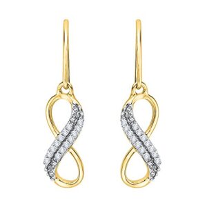 Diamond Infinity Dangle Earrings in Sterling Silver (1/10 cttw, J-K, SI2-I1)