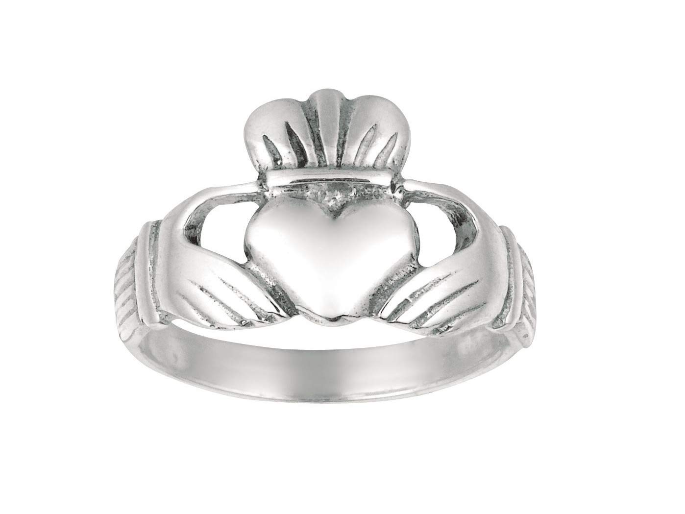 Finejewelers Sterling Silver Polished Claddagh Hands Holding Heart Crown Ring Size 7