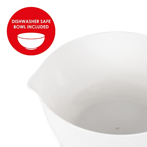 Salter Digital Electronic Kitchen Scales - 2 Litre Dual Pour Mixing Bowl, Perfect for Cooking, Baking, Food/Liquid Weighing, Easy Read Display, Metric/Imperial, 15 Year - White with White Bowl