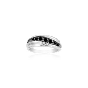 vogati 1.00 ct black diamond ring in sterling silver - valentine's day sale