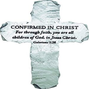 cathedral art (abbey & ca gift confirmation engraved slate wall cross, 5-3/4-inch, silver