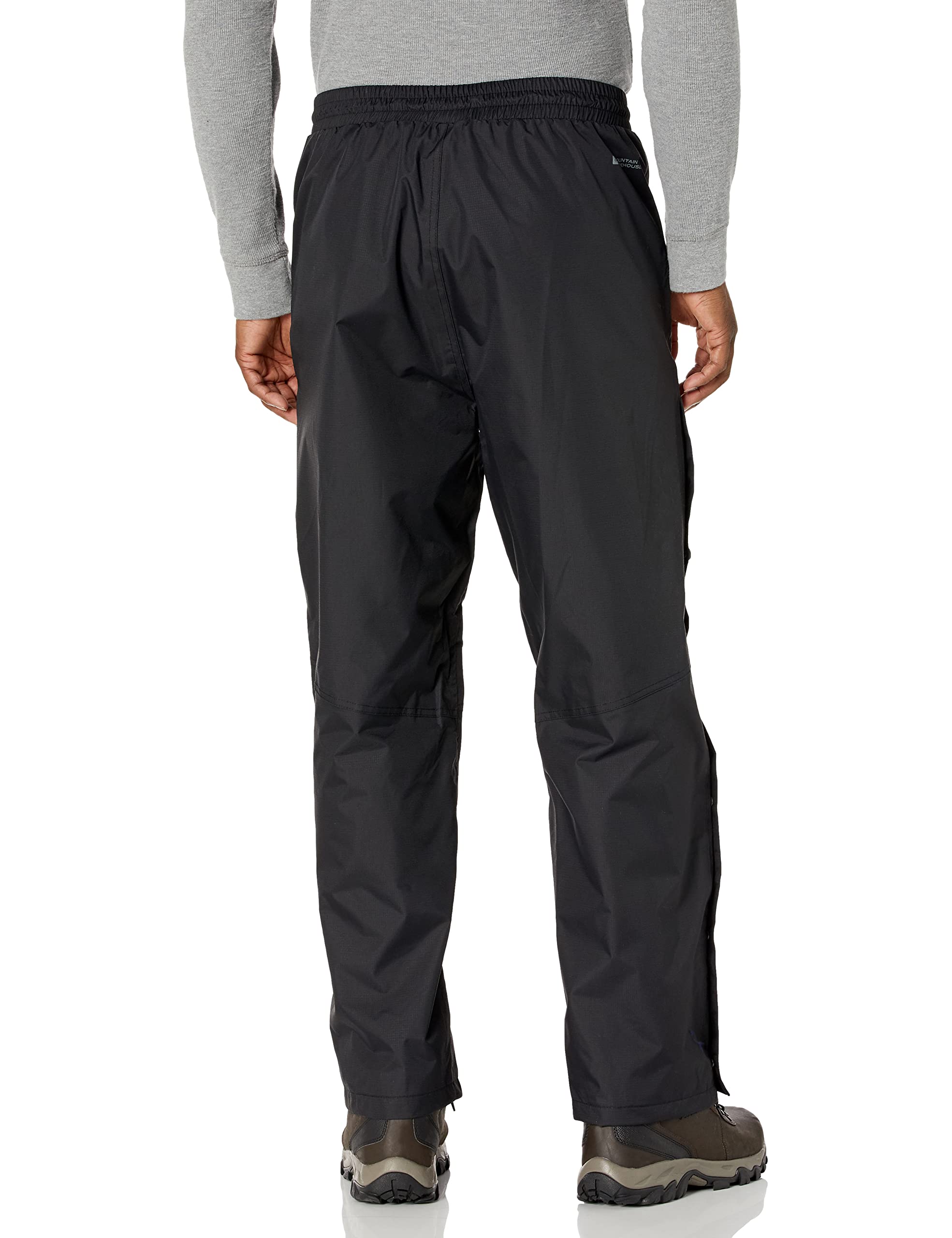 Mountain Warehouse Downpour Mens Waterproof Overtrousers - Breathable Rain Pants, Ripstop Black X-Large