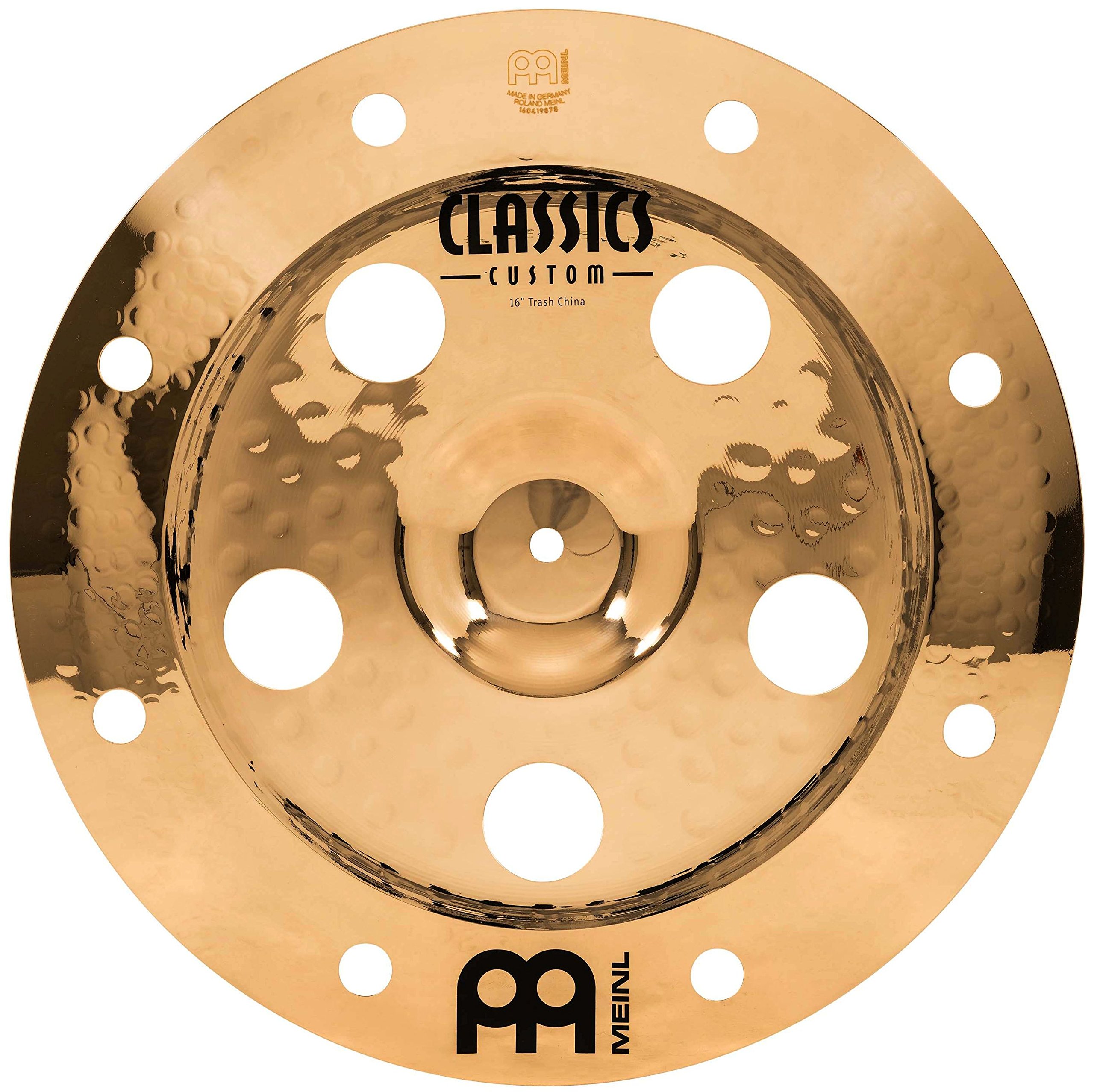 Meinl 16" Trash China Cymbal with Holes - Classics Custom Brilliant - Made In Germany, 2-YEAR WARRANTY (CC16TRCH-B)