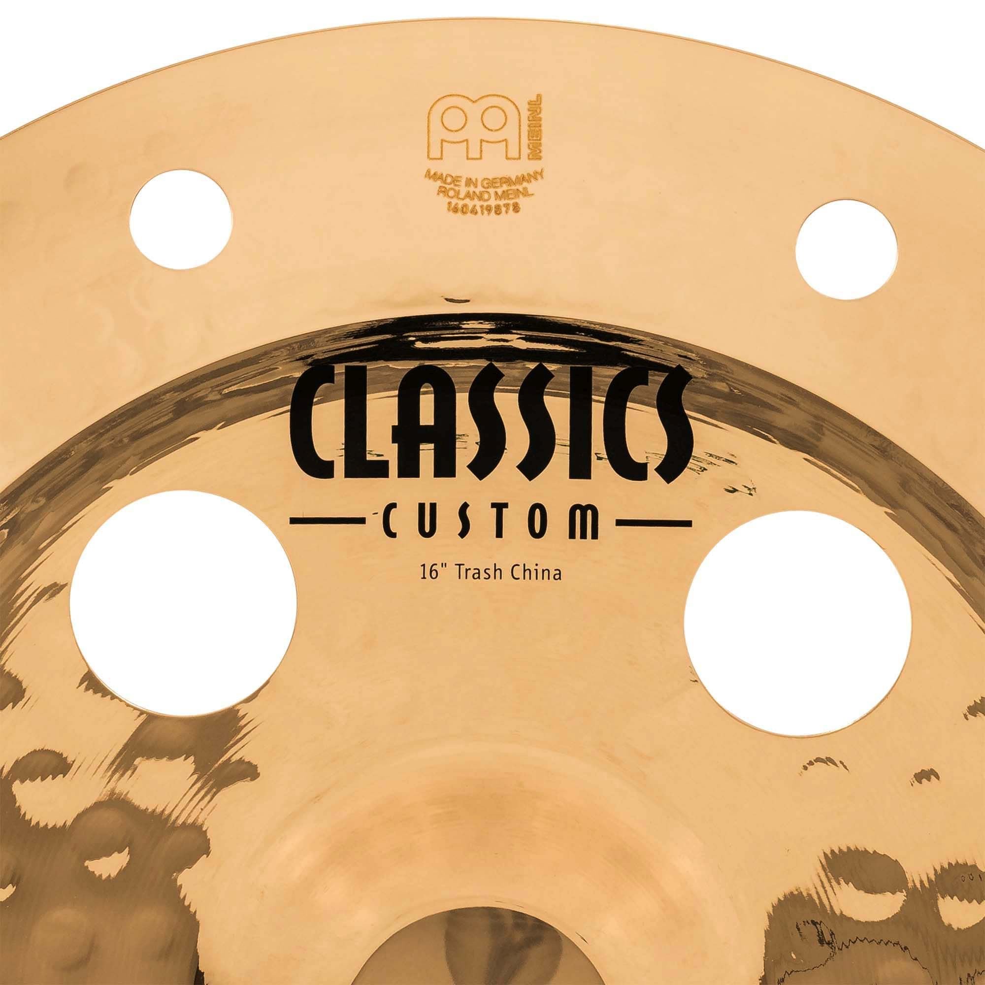 Meinl 16" Trash China Cymbal with Holes - Classics Custom Brilliant - Made In Germany, 2-YEAR WARRANTY (CC16TRCH-B)