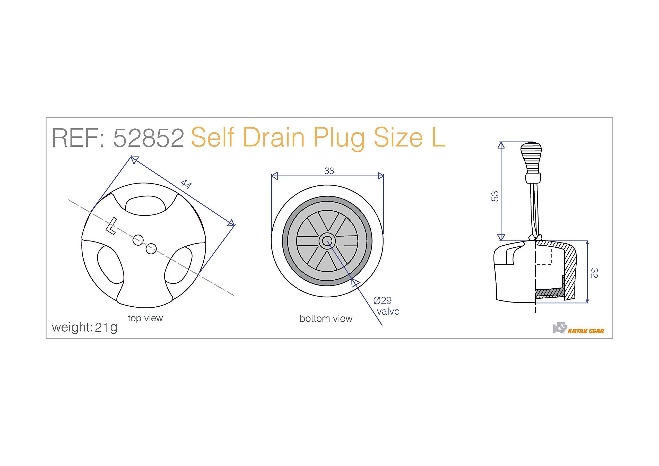 Kayak Gear Sold As Pair Large Self Draining Scupper