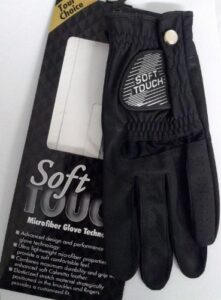 soft touch microfiber golf glove black men's lh small