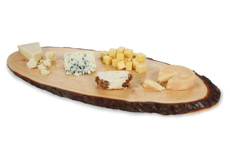 Boska Holland Cheese Board, European Ash Wood w. Polished Surface, Natural Bark, 22" x 8", Taste Collection