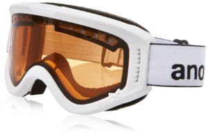 anon kids' tracker goggle, white frame amber lens w17