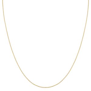 Kooljewelry 14k Yellow Gold 0.8 mm Diamond-cut Bead Ball Chain Necklace (20 inch)