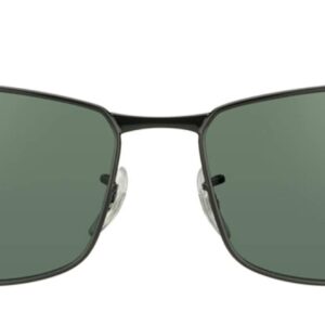 Ray-Ban Men's RB3498 Rectangular, Black & Green, 61mm