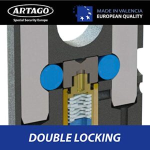 Artago 68T100 Maximum Security Motorcycle Chain Lock, Sold Secure Gold Approved, ø15 100cm/3,28ft, BUNKER SELECTION, Forged Steel MONOBLOK Padlock, Anti Theft Heavy Duty Chain Lock for Moto Scooter