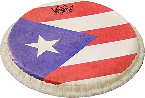 REMO Conga Drumhead,Tucked, 11", SKYNDEEP®, Puerto Rican Flag" Graphic