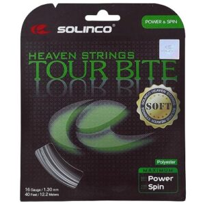 solinco tour bite soft (16-1.30mm) tennis string (silver)