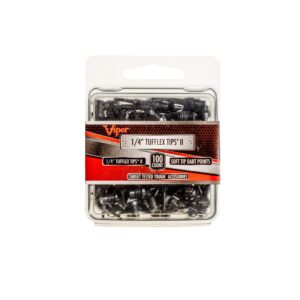 Viper Dart Accessory: Tufflex II 1/4" Thread Soft Tip Dart Points, Black, 100 Count (Pack of 1)