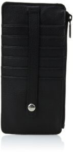 buxton womens hudson pik-me-up thin credit card holder, black, one size us