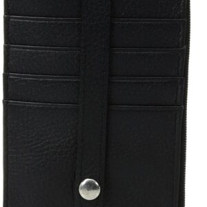 Buxton womens Hudson Pik-me-up Thin Credit Card Holder, Black, One Size US