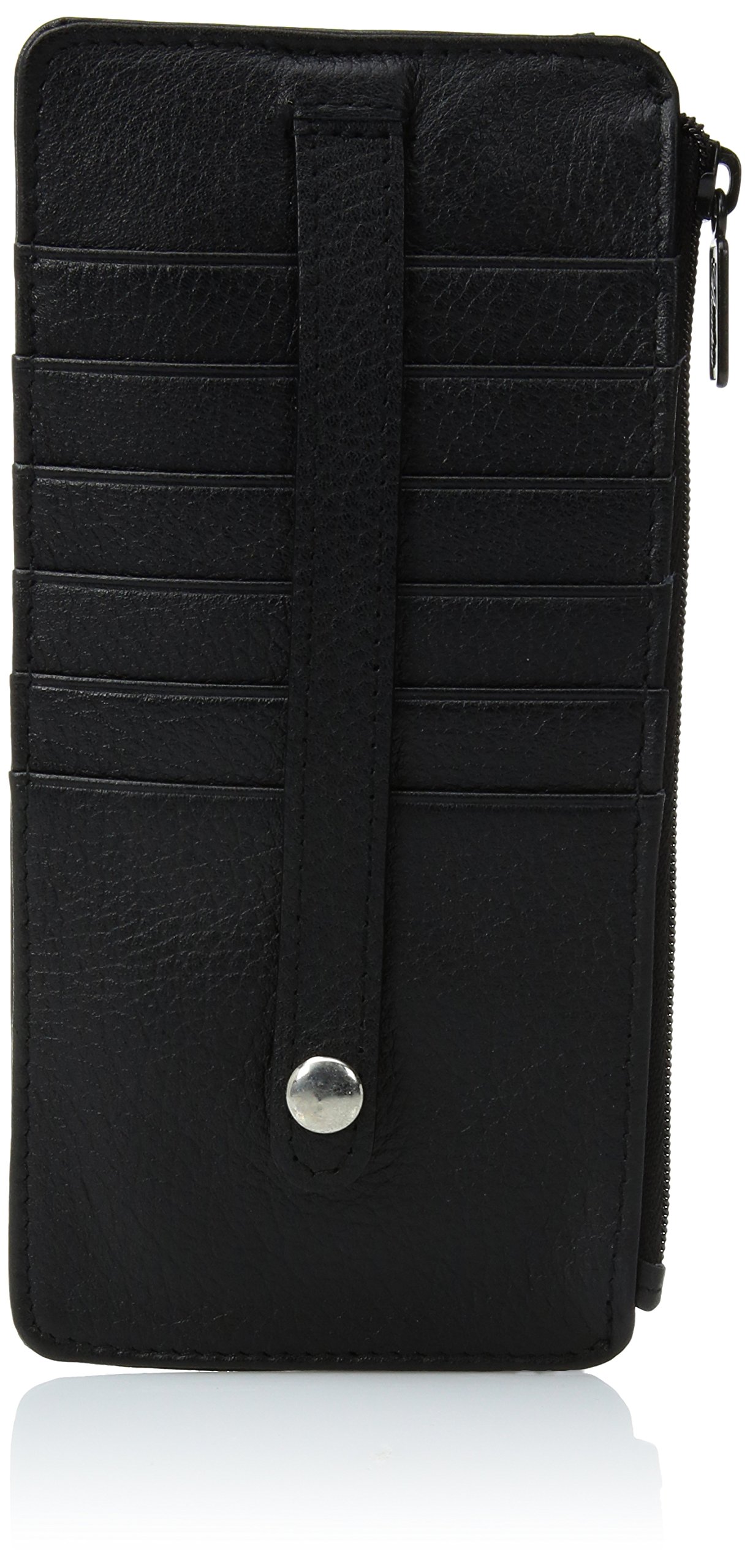 Buxton womens Hudson Pik-me-up Thin Credit Card Holder, Black, One Size US