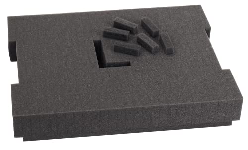 BOSCH Foam-101 Pre-Cut Foam Insert 102 for use with L-Boxx1, Part of Click and Go Mobile Transport System, Gray